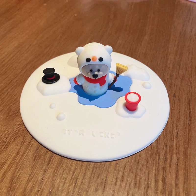 Food-grade Silicone Cup Cover Drinking Cup Cover Cute Cartoon Dustproof Universal Cup Cover Coffee Cup Cover Peaceful Pleasures Health and Wellness