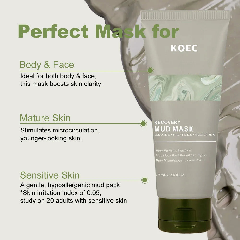 Repair volcanic mud-applied facial mask, cleansing and moisturizing mud-mask, suitable for the face and body, narrows pores and Peaceful Pleasures Health and Wellness