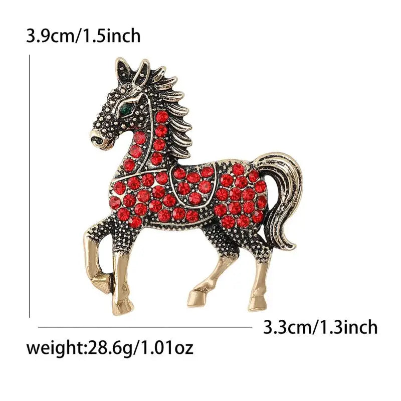 Enamel Horse Brooch | Vintage Zodiac Lapel Pin for Men & Women