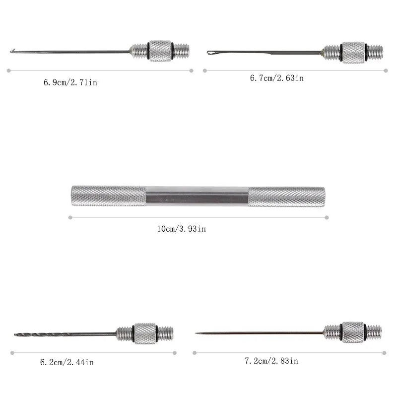 European Bait Threading Tools European Cove Fishing Gear Metal Hook and Needle 5-Piece Set Fishing Tools Fishing Gear Accessorie Peaceful Pleasures Health and Wellness