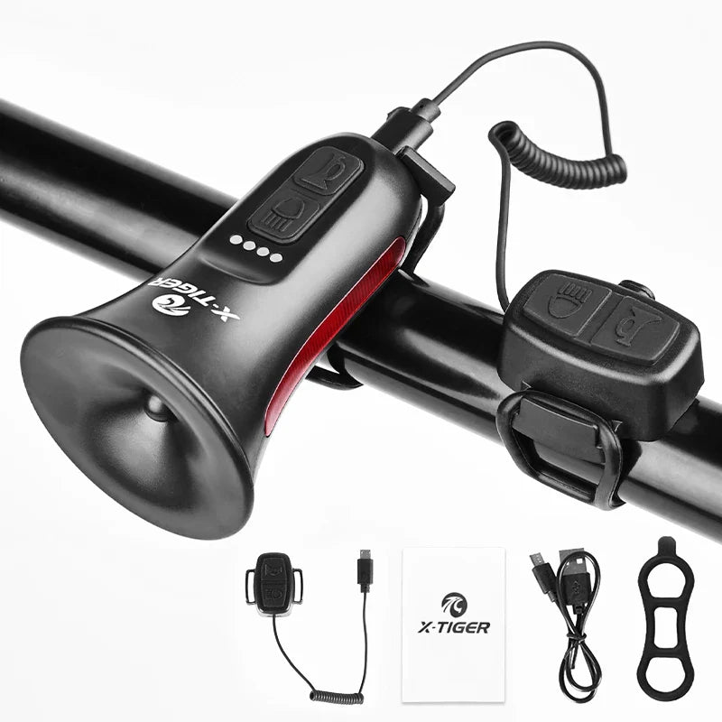X-TIGER Electric Bike Horn & Light | USB Rechargeable IPX4