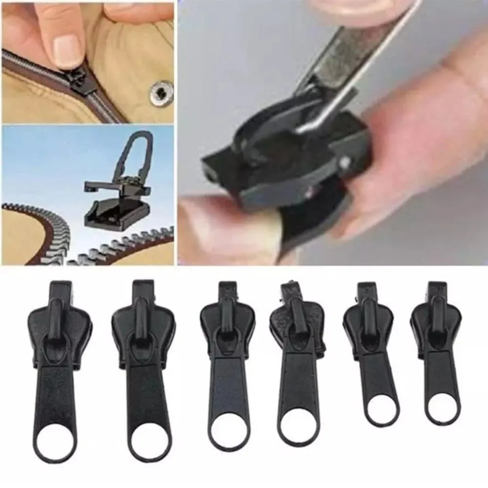 6-Piece Replacement Zipper Sliders – 3 Sizes DIY Bag Repair