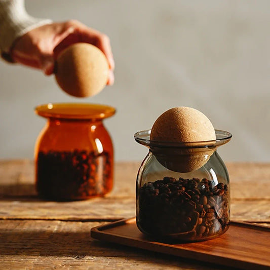 Coffee Bean Storage Jar Retro Sealed Food Grade Glass Coffee Powder Preservation Large Capacity Storage Bottle Peaceful Pleasures Health and Wellness