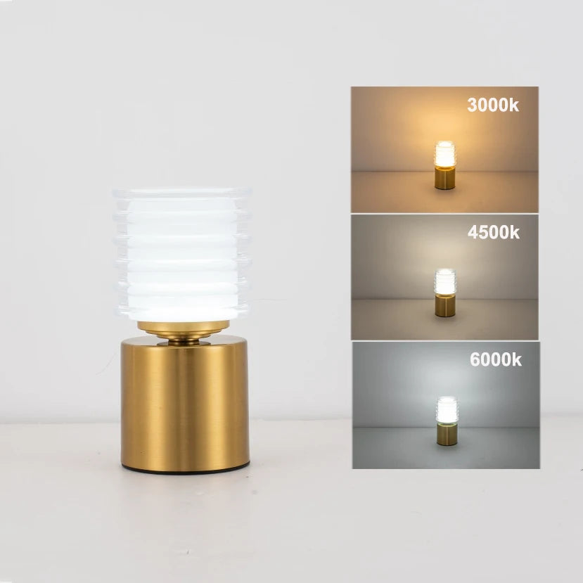 GGbingo Metal LED Table Lamp Rechargable Night Light Portable USB Charging Touch Bedside Table Lamp Living Room Decoration Lamp Peaceful Pleasures Health and Wellness Gold 0-5W
