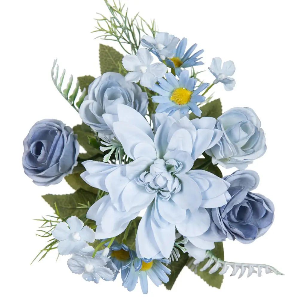 Silk Dahlia Rose Artificial Flower Bouquet | Wedding & Home Decor