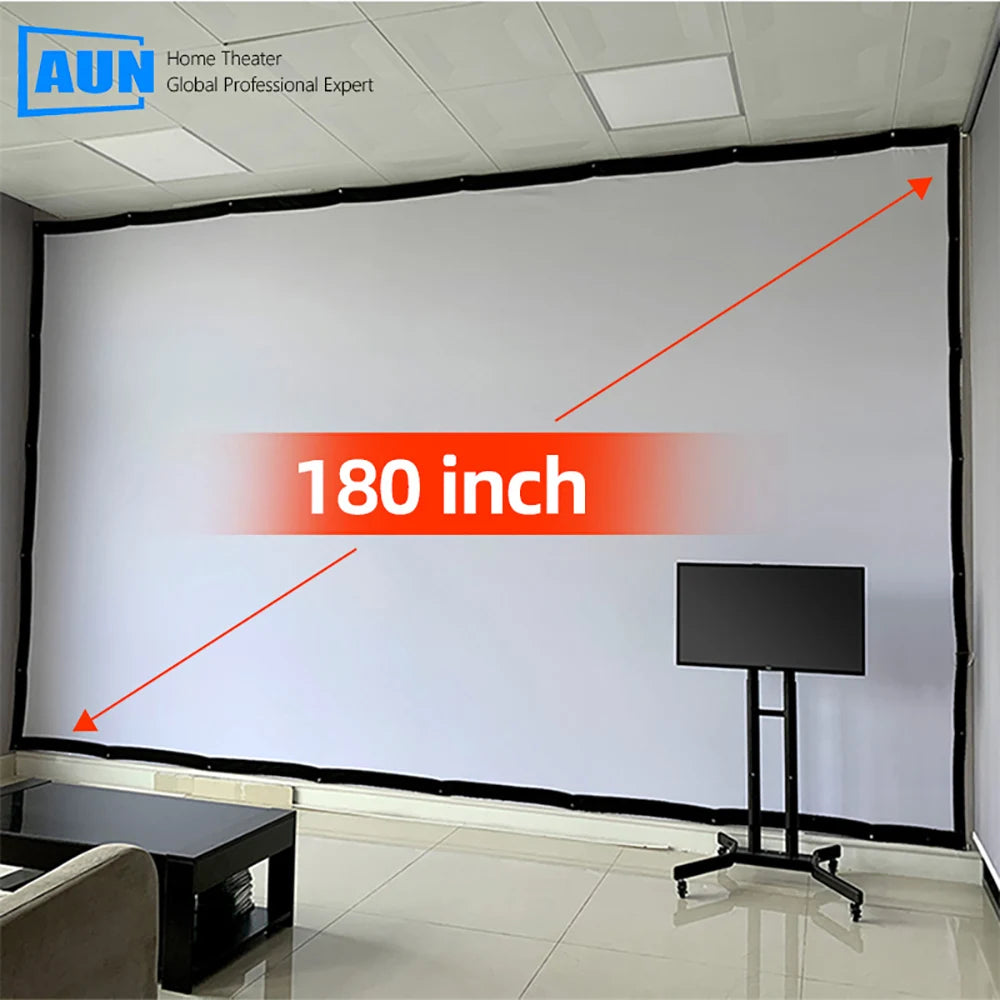 180 inch 16:9 Projection Screen Portable Projector screen Customize best size fit Room for 1080P 4K Home Theater Peaceful Pleasures Health and Wellness
