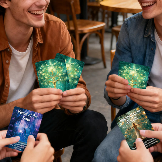 50PCS Tarot Cards with Forest God Design for Party Games and Family Entertainment Peaceful Pleasures Health and Wellness