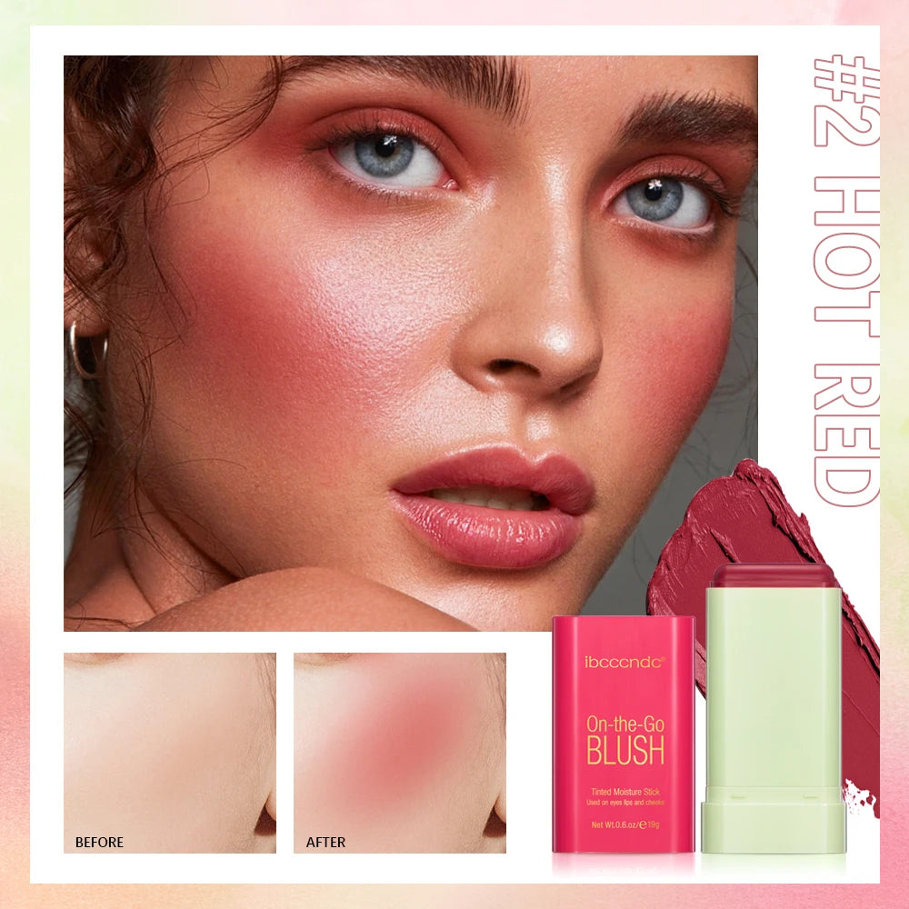 Tinted Mositure Blush Stick Face Pink Cream Cheek Blusher Cosmetics 3 in 1 Makeup Tubes used on lips eyes cheeks Peaceful Pleasures Health and Wellness