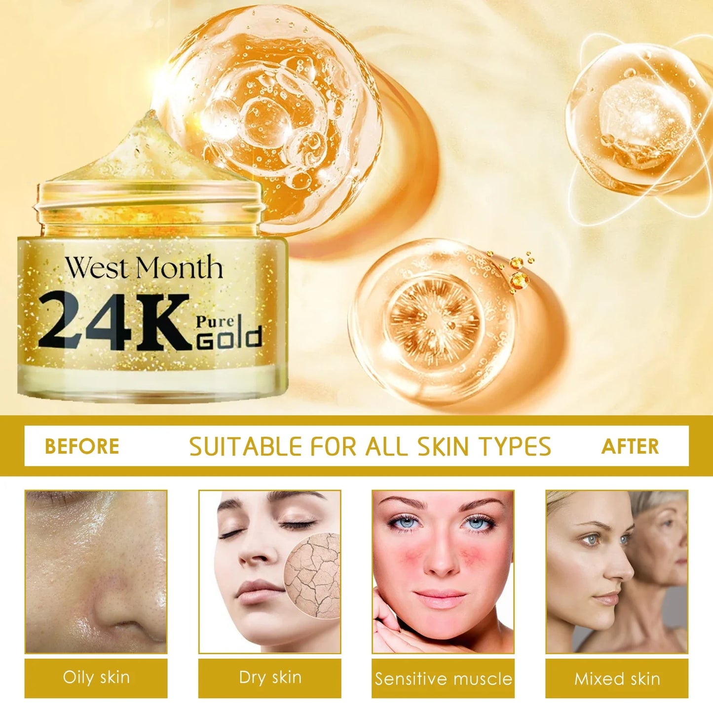 24K Gold Collagen Face Cream – Brightening & Firming