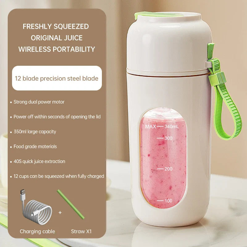 Portable Wireless Juicer Cup 1500ml | 12-Blade Rechargeable