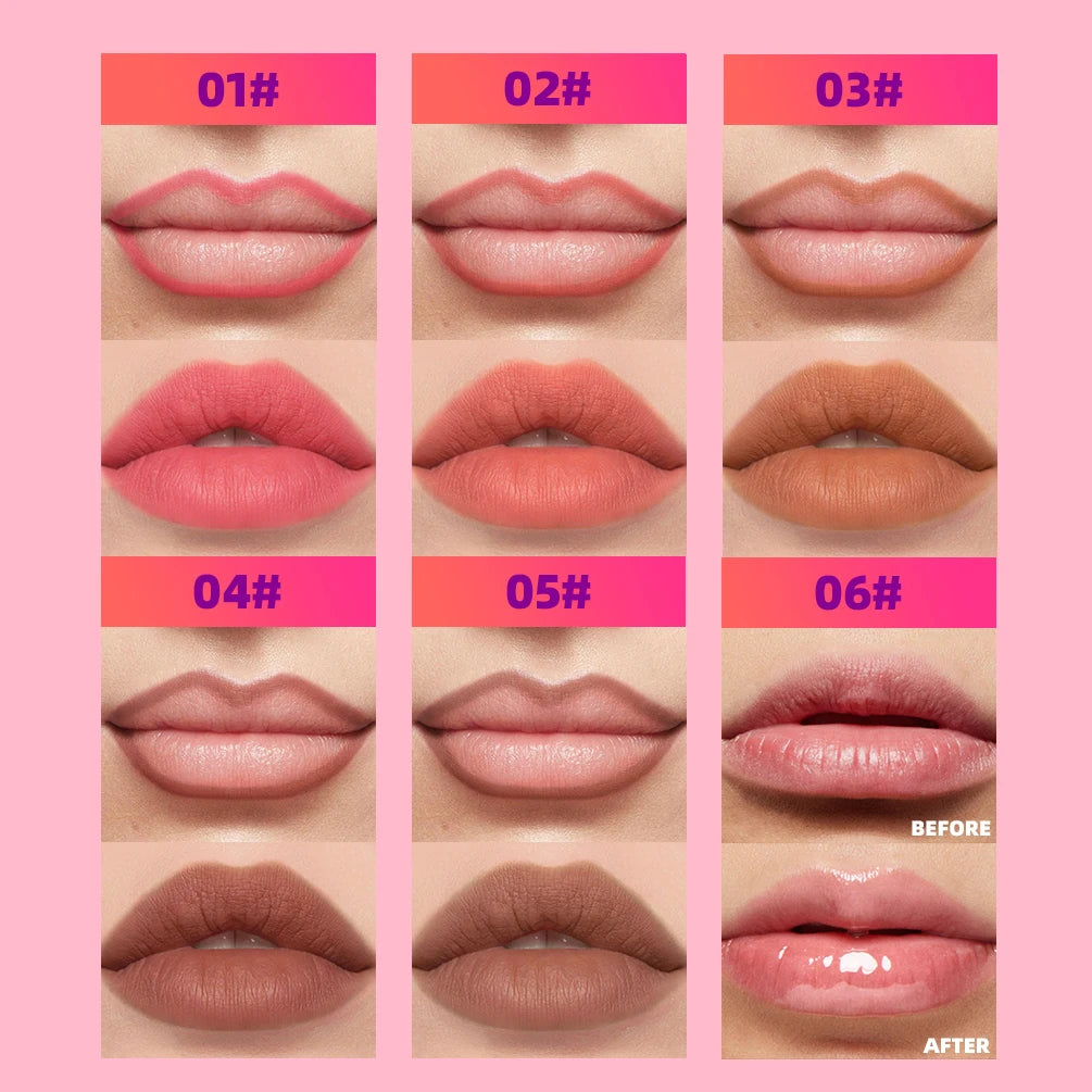 QIBEST Peel Off Red Lip gloss Lip Outline Contour Tattoo Lip Stain Lasting Transfer Resistant Tear Off Peel Off Lipstick Makeup Peaceful Pleasures Health and Wellness