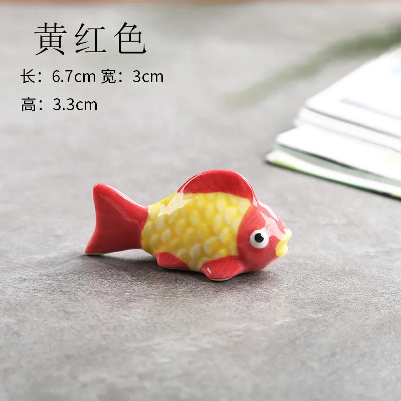 Cute Fish Ceramic Chopstick Rest | Utensil Holder & Table Decor