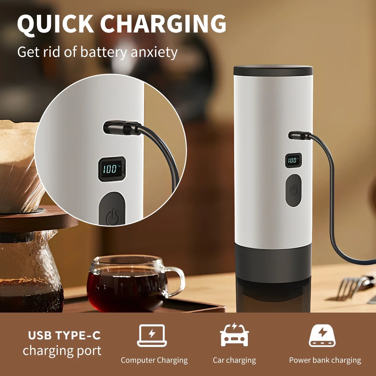 URGGU Portable Capsule Coffee Maker – Wireless Touch Screen