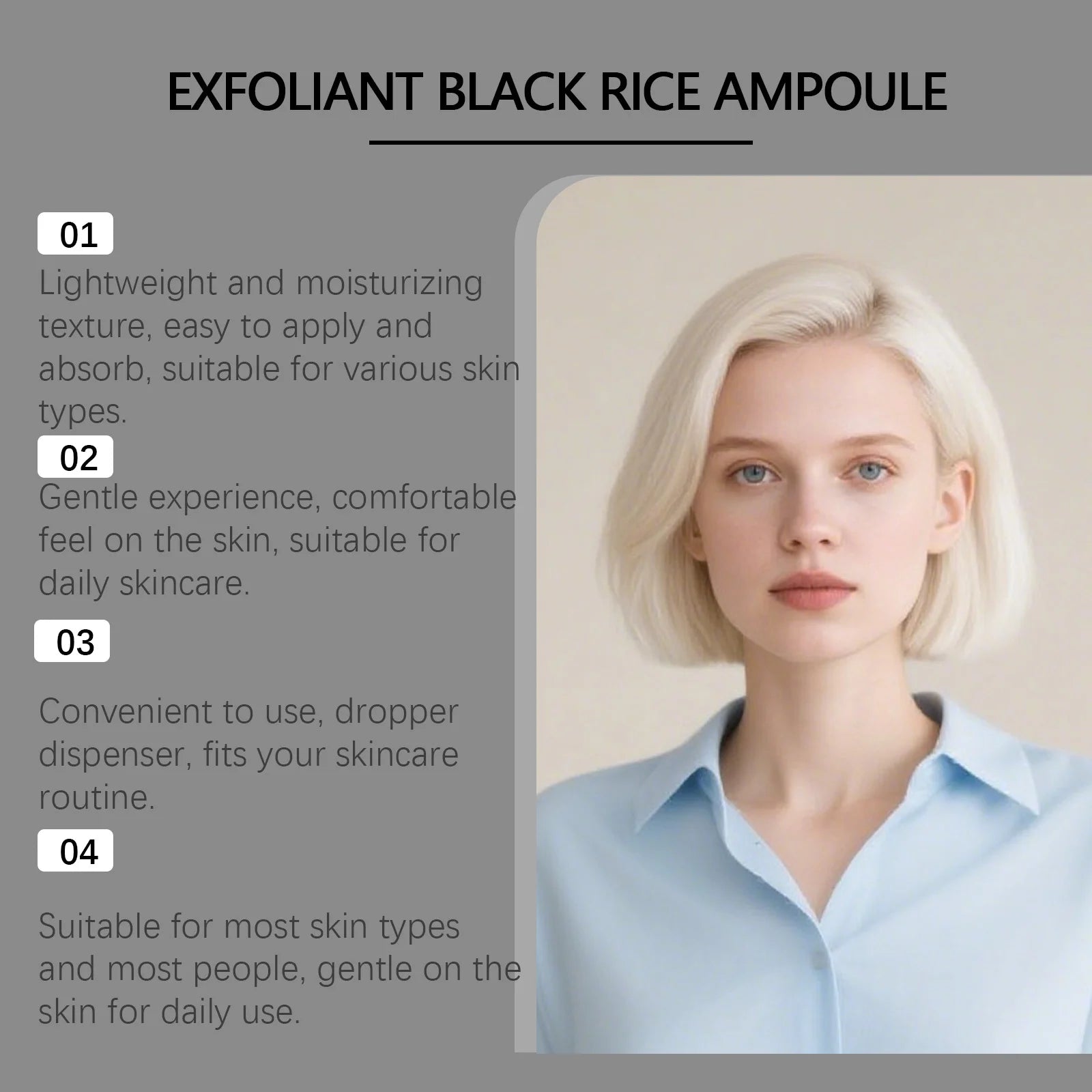 Black Rice Exfoliating Essence Remove Dead Skin Blackhead Removal Shrink Pores Hydrating Brightening Softening Glow Facial Serum Peaceful Pleasures Health and Wellness