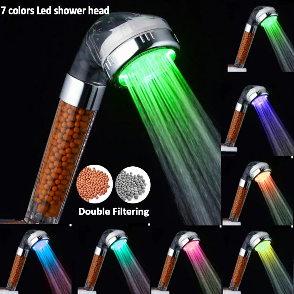 LED Color-Changing Shower Head | 3 & 7 Colors, Water Saving