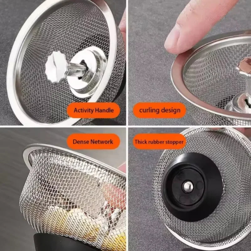 1PCS Kitchen Sink Filter Mesh Sewer Strainers Stainless Steel Bathroom Floor Drains Catcher Waste Drain Hole Filter Screen Peaceful Pleasures Health and Wellness