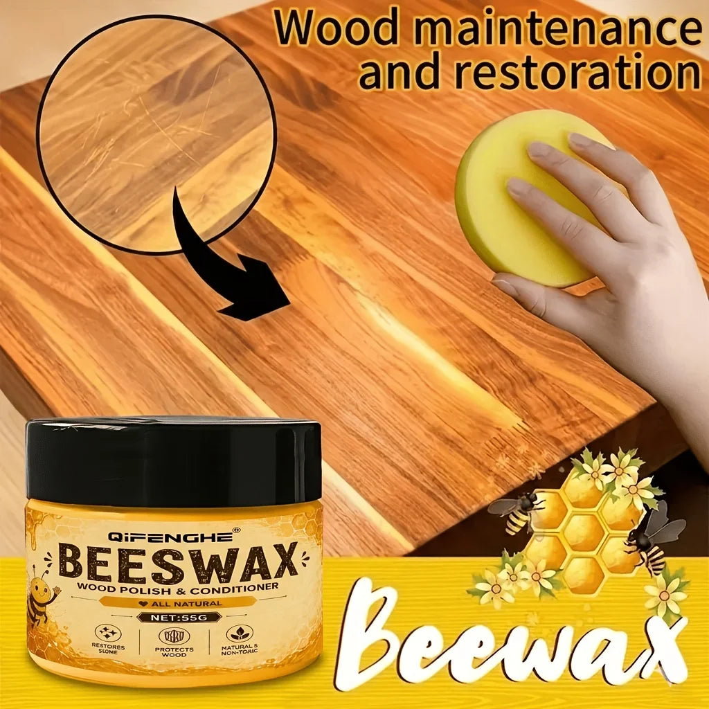 Natural Beeswax Wood Polish & Scratch Repair Kit | Furniture