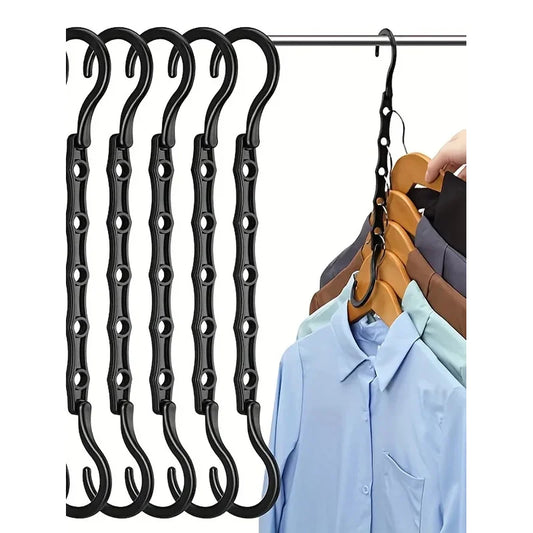 Space Saving Storage Hangers Multifunction Plastic Clothes Racks Rotary Organizer Hangers 5 Hole Magic Closet Wardrobe Organizer Peaceful Pleasures Health and Wellness