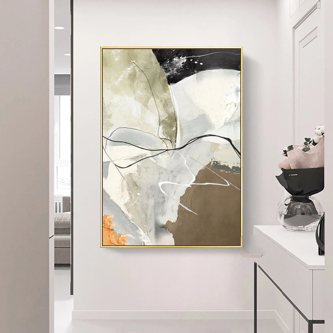 Hand Painted Abstract Canvas Wall Art | Large Colorful Painting Canvas Wall Painting Peaceful Pleasures Health and Wellness 4 40x60cm Unframed