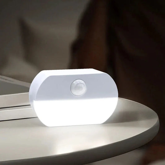 Human Infrared Sensing LED Night Light Battery Powered Motion Sensor Lamp Stick on Hallway Stair Closet Cabinet Bedroom Bathroom Peaceful Pleasures Health and Wellness