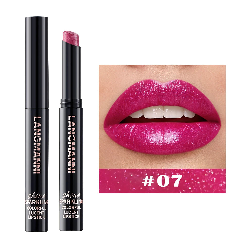 1 Glitter Lipstick - Glossy pearl effect, easy-to-apply moisturizing stick provides moisture and a subtle pearlescent effect to Peaceful Pleasures Health and Wellness 07