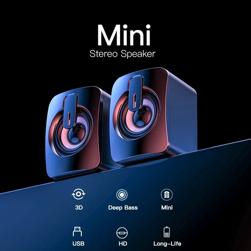 AyeBeau Wired Stereo Desktop Speakers for PC, Laptop & Notebook