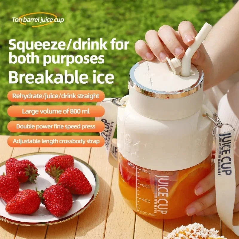 Wireless Portable Juicing Bucket Electric 800ml Sports Cup Fresh Fruit Juicer With Large Capacity and 10 Stainless Steel Blades Peaceful Pleasures Health and Wellness