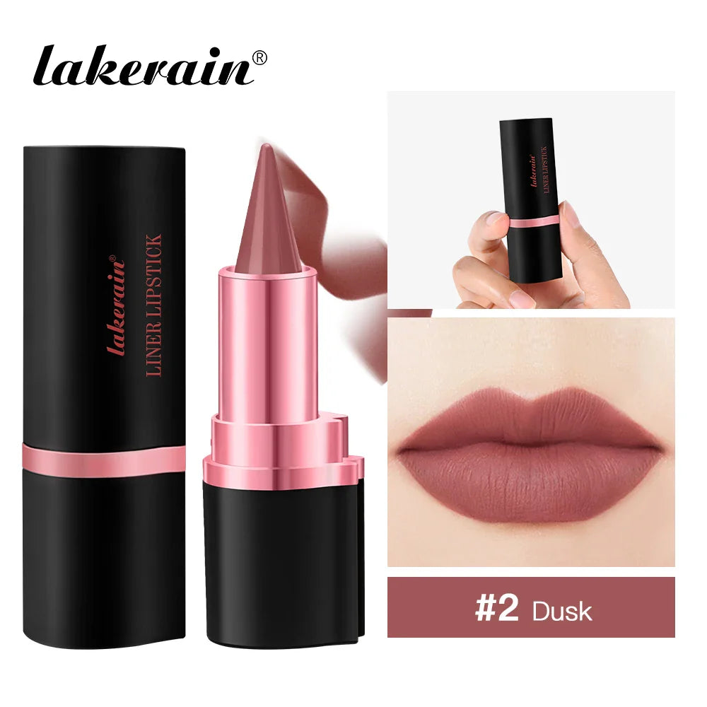 2-in-1 Gradient Lip Liner & Lipstick – Matte Waterproof Crayon