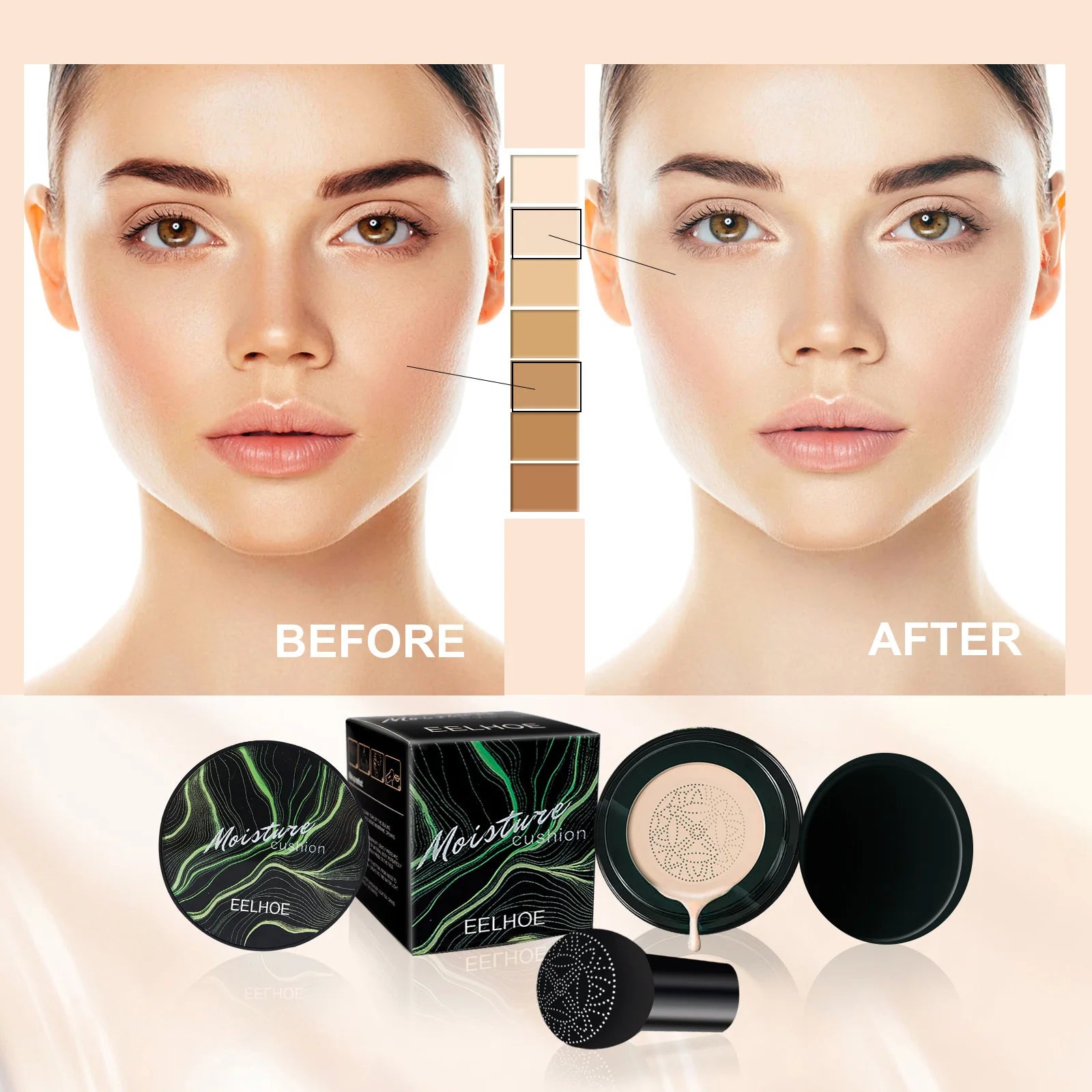 Mushroom Head Air Cushion BB Cream – Foundation & Concealer Peaceful Pleasures Health and Wellness