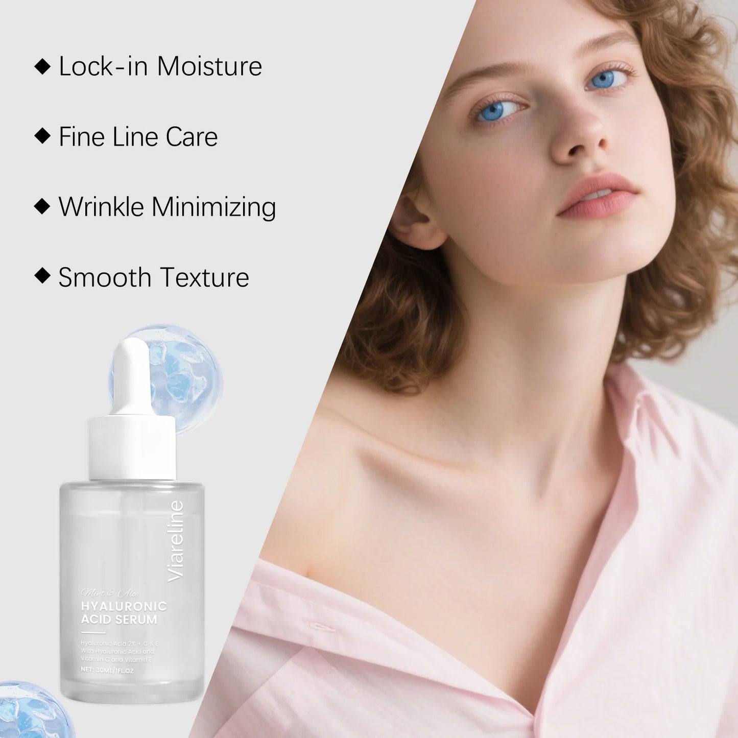Hyaluronic Acid Facial Serum Hydrating Repair Firming Brightening Barrier Protection Fade Fine Lines Moisturizing Facial Serum Peaceful Pleasures Health and Wellness