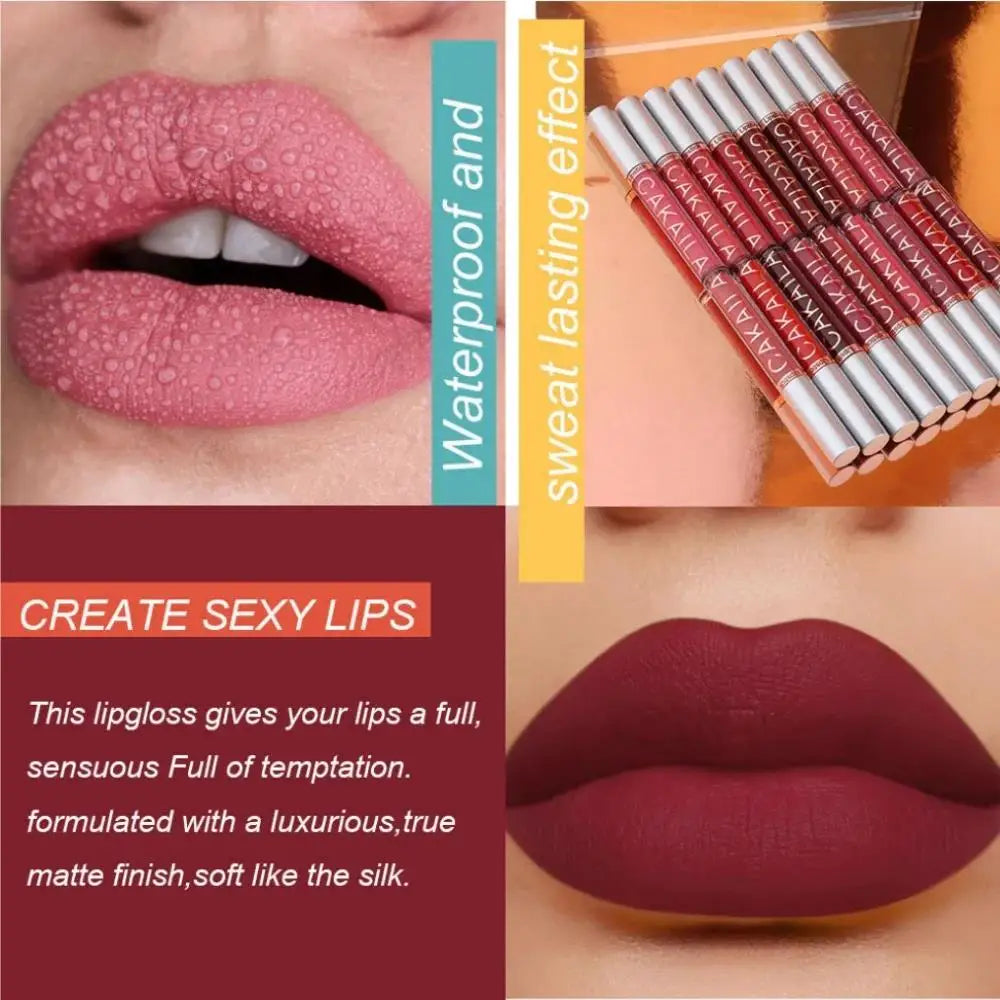 CAKAILA 10-Piece Matte Liquid Lipstick Set – Waterproof & Long-Last