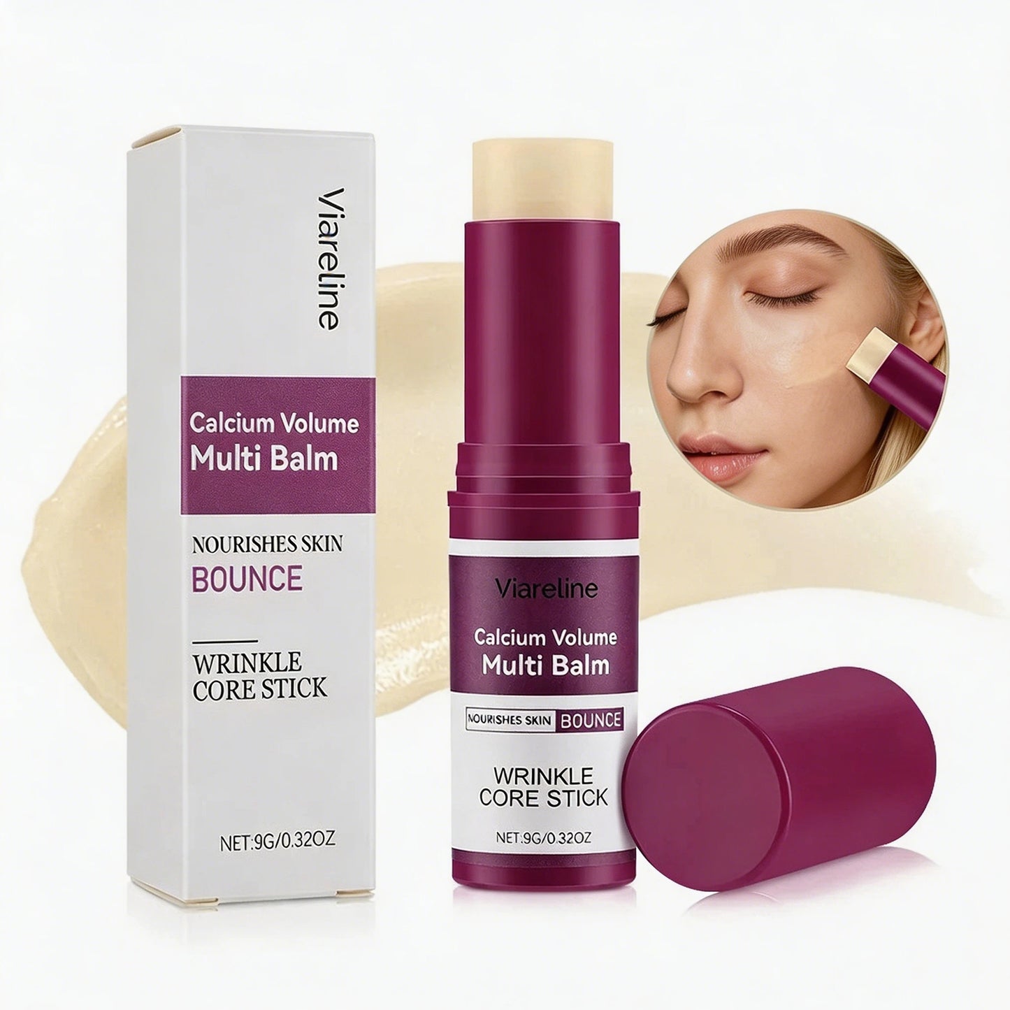 Face Moisturizer Stick Hydrating Balm with Calcium & Vitamin C Brightening Primer Multi Balm for Dry Skincare Travel Size 9g Peaceful Pleasures Health and Wellness