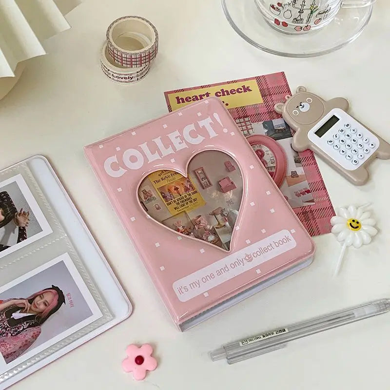 Mini Photo Album 64 Pockets Cartoon Photocard Holder Book Collect