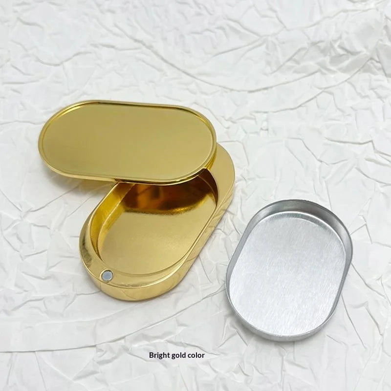 Moon-Shaped Zinc Alloy Balm Tin | Slide Lid Travel Container