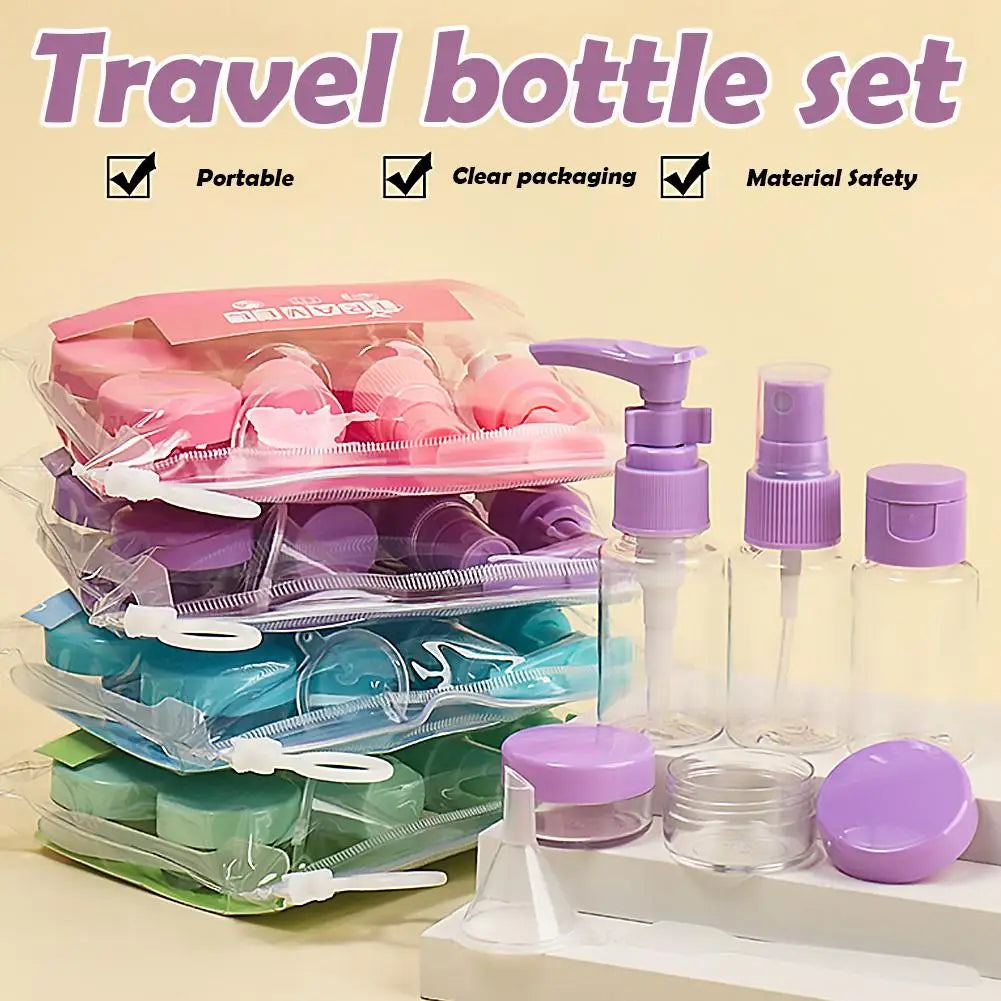 Leak-Proof Travel Bottles Kit | Clear Toiletry Containers Set