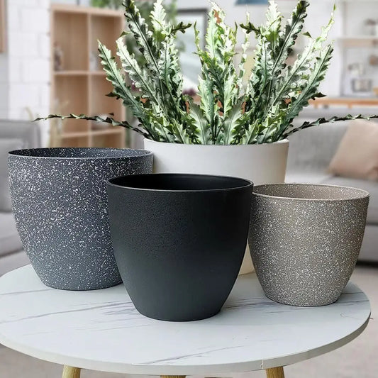 Frosted Stone Bonsai Pot | Large Capacity Indoor Outdoor Planter Decorative Plant Pot Peaceful Pleasures Health and Wellness