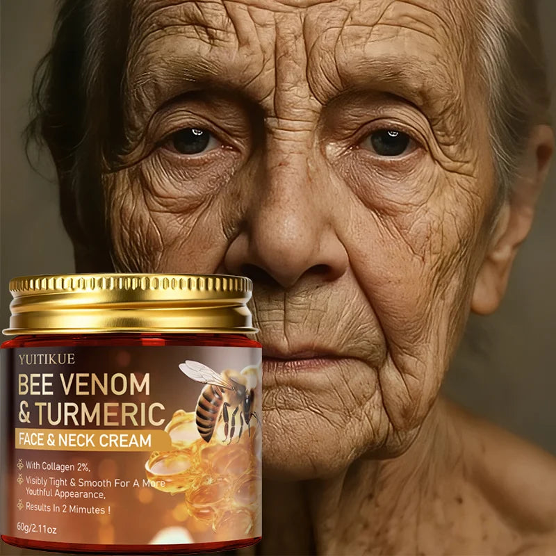 Collagen-Infused Face And Neck Cream with Bee Toxin And Turmeric Instantly Tightens Smooths for a Younger Look 2 Minute Results Peaceful Pleasures Health and Wellness