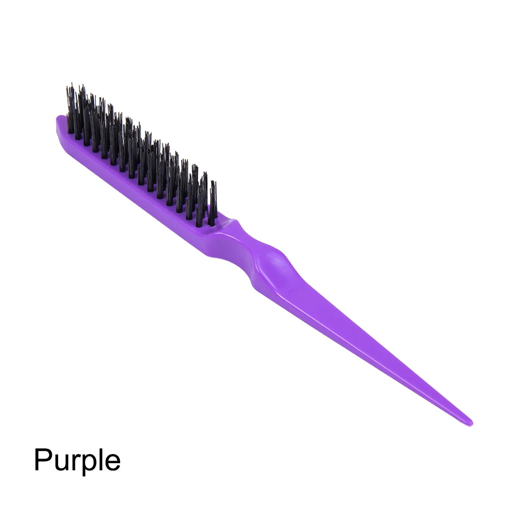 Professional Double Sided Edge Hair Brush for Slick Ponytail Slim Line Teasing Rat Tail Comb 1Pcs Styling Tool Peaceful Pleasures Health and Wellness Purple