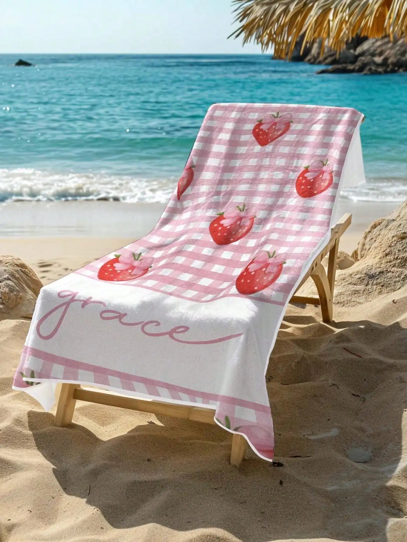 Custom Name Beach Towel | Soft Quick-Dry Personalized Gift Personalized Beach Towel Peaceful Pleasures Health and Wellness