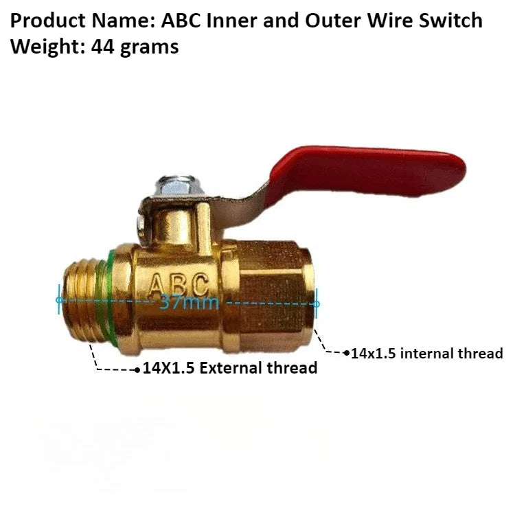 Copper 1/4" DN8 Ball Valve Plunger Pump Head & Handle Switch