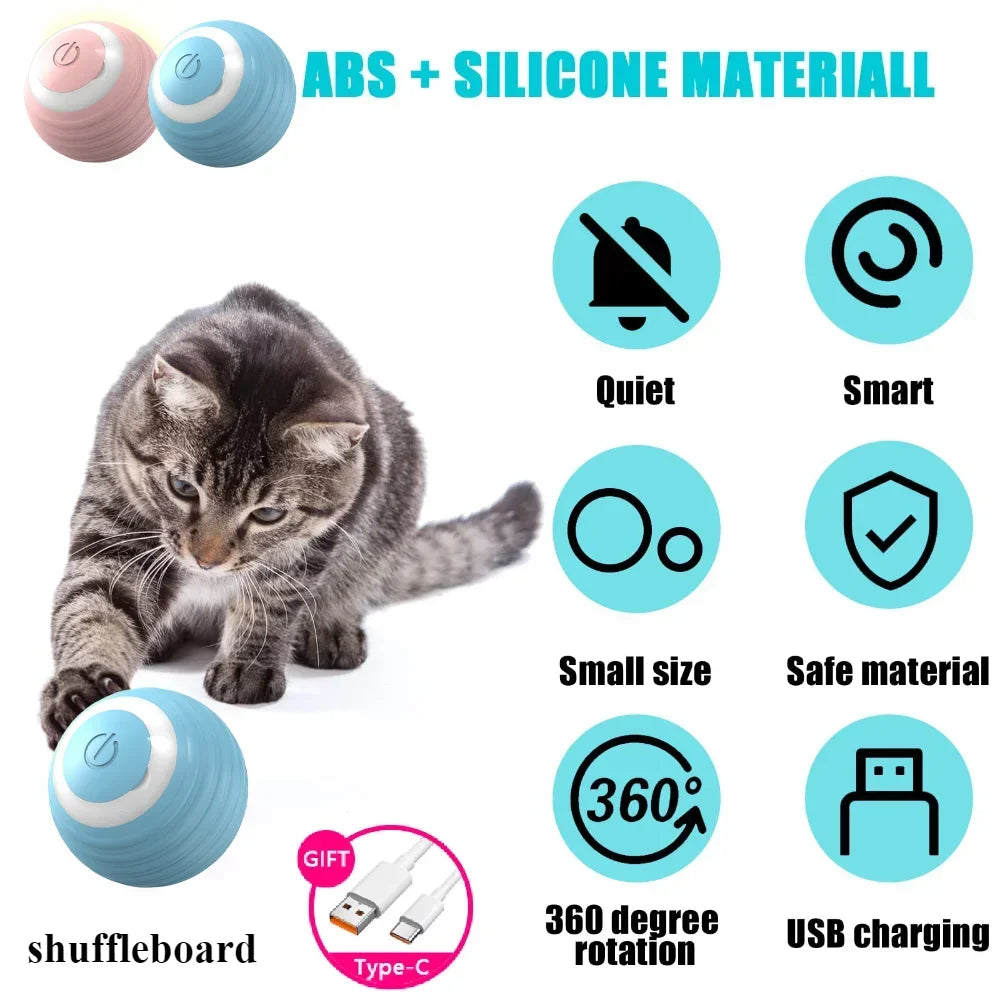 Interactive Cat Ball Toy – USB Rechargeable 360° Auto Rolling