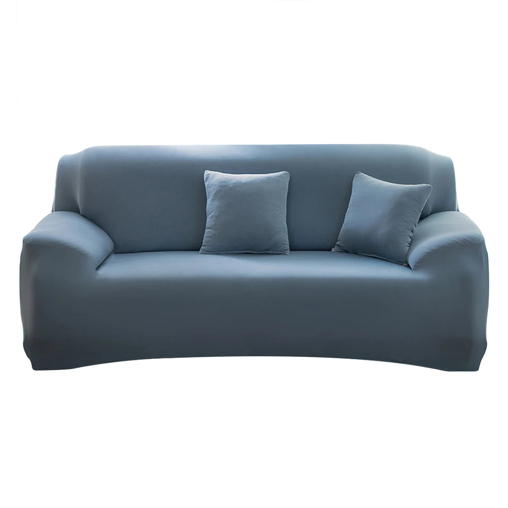 1/2/3/4 Seater Silk Cool Sofa Cover for Living Room L Shap Coner Couh Cover Spandex Extenble Furniture Protector From Cat Dog Peaceful Pleasures Health and Wellness Grey Blue 4-Seat 235-300cm