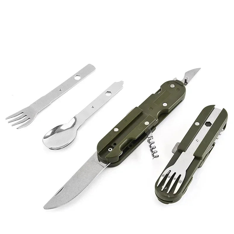 Folding Camping Cutlery Set – Stainless Steel Knife Fork Spoon Camping Cutlery Set Peaceful Pleasures Health and Wellness
