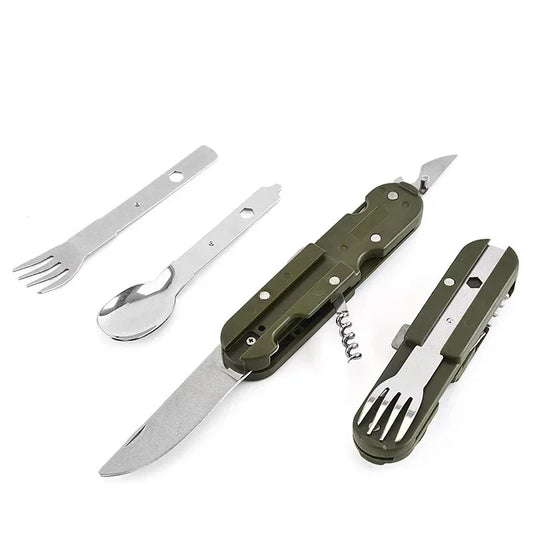 Folding Camping Cutlery Set – Stainless Steel Knife Fork Spoon Camping Cutlery Set Peaceful Pleasures Health and Wellness