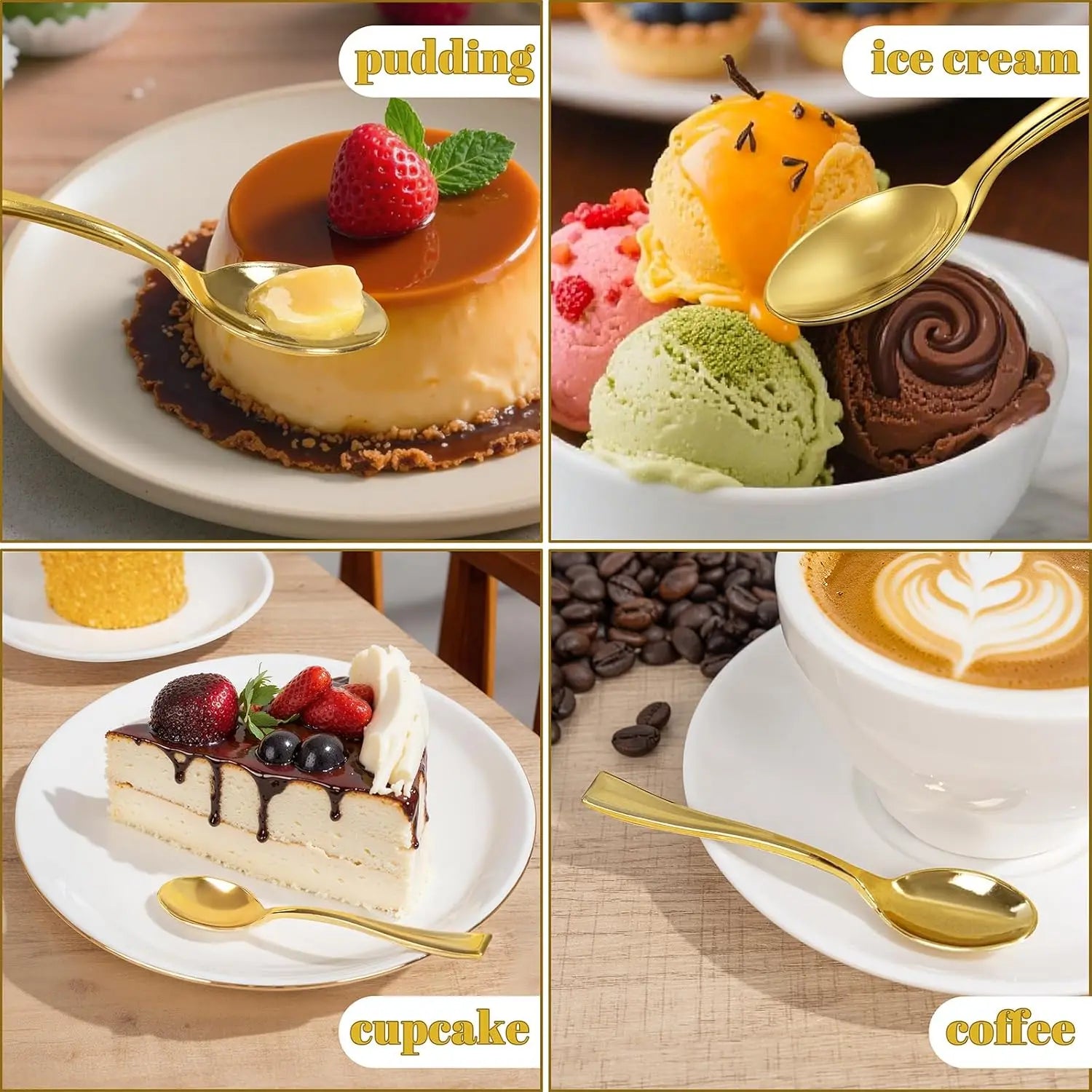 Plastic Mini Spoons 4 Inches Plastic Desserts Spoons Heavy Duty Disposable Spoons Perfect for Coffee Cake Appetizer Peaceful Pleasures Health and Wellness