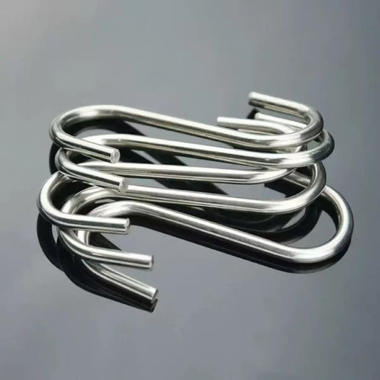 10-Pack Large Stainless Steel S-Hooks for Kitchen & Bathroom Hanging S-Hooks Oasis Select