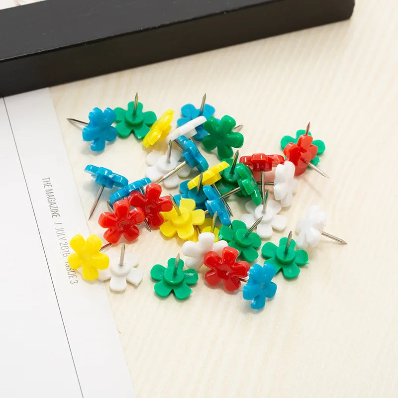 Bview Art Floral Plastic Push Pins Creative Decorative Thumbtacks