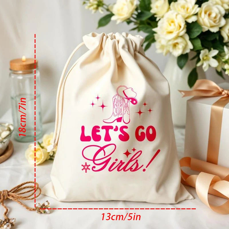 5-Pack Let's Go Girls Bachelorette Party Favor Bags | Cowgirl