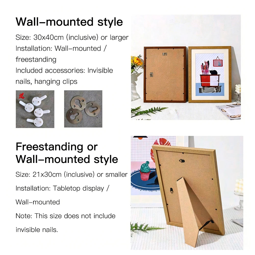 A4 30x40cm Modern Wooden / Black Photo Frames For Wall Print Canvas Painting Poster for Pictures Photo Decor Commemorative Gift Peaceful Pleasures Health and Wellness