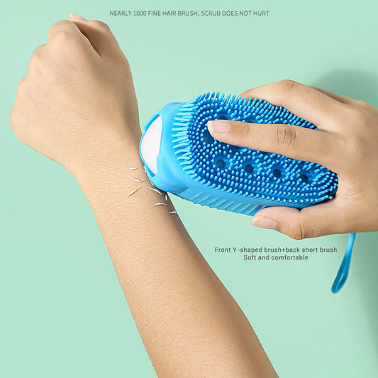 Silicone Body Scrubber Double-Sided Shower Bath Brush Silicone Bath Scrubber Peaceful Pleasures Health and Wellness